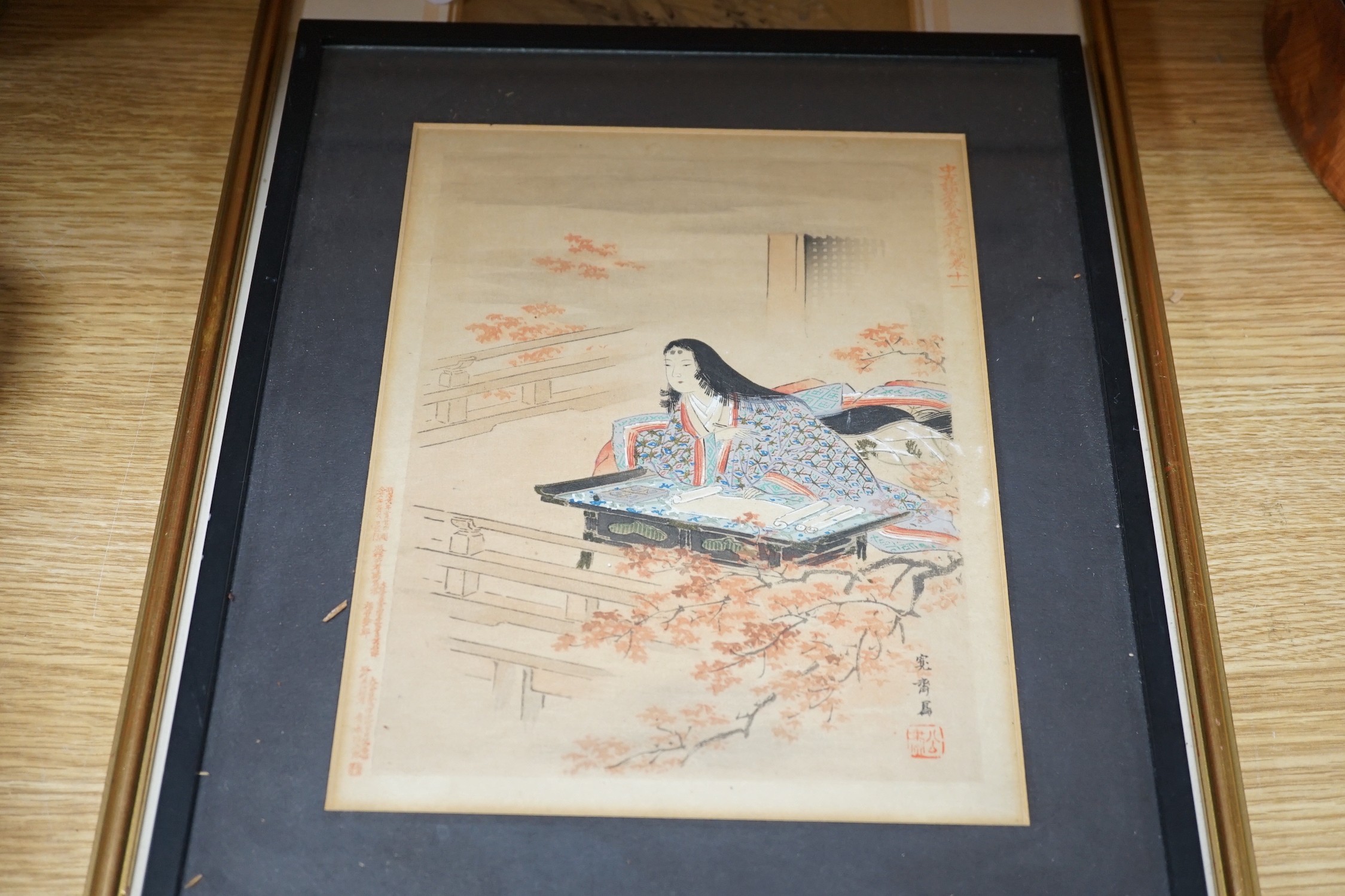 Assorted Japanese woodblock prints, etc.